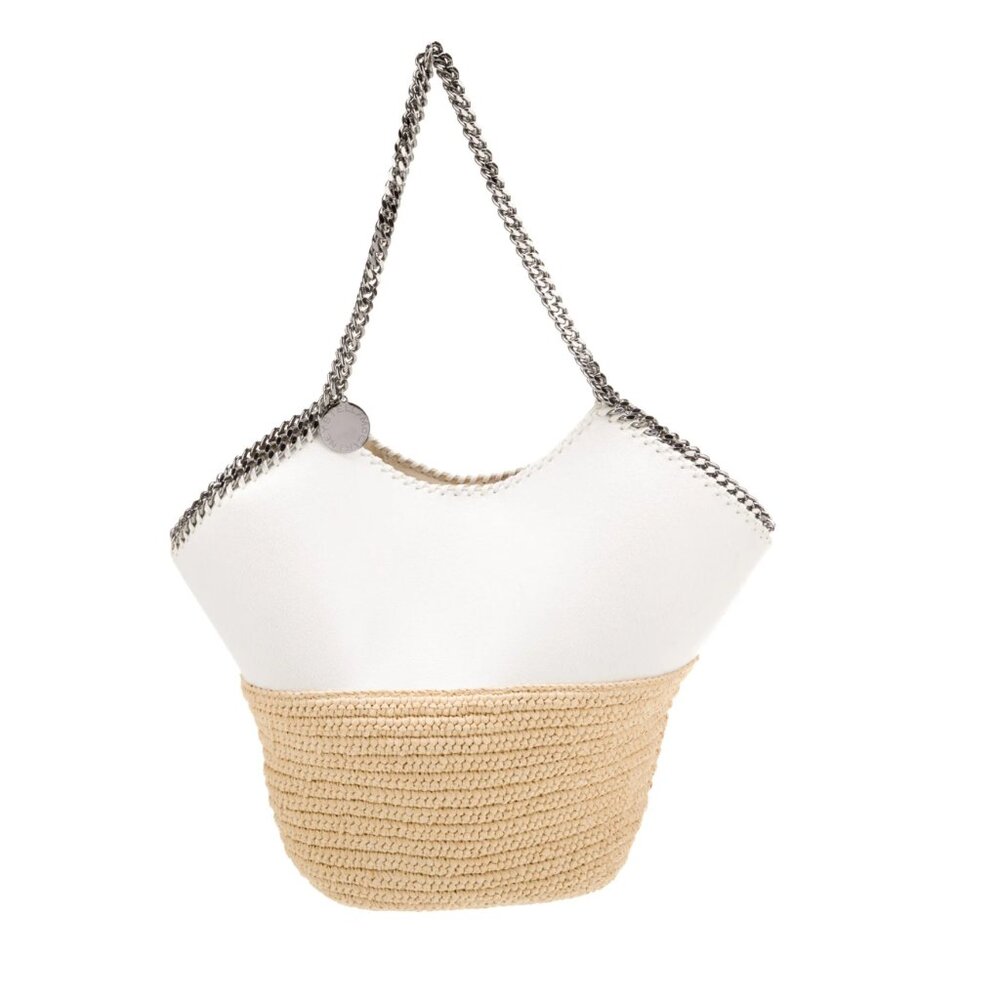 Stella McCartney‎ CHALK falabella Large raffia tote